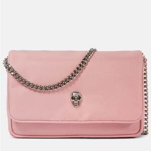 Alexander McQueen Skull-embellished small recycled-nylon cross-body bag